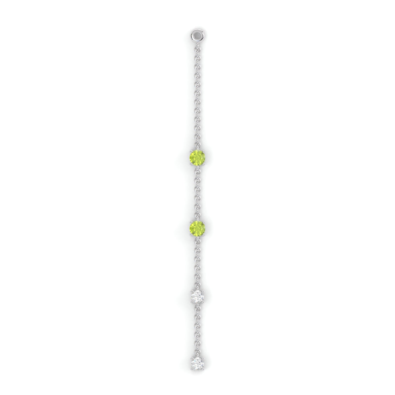 Boucles d'oreilles Floraison Suspendue - Collection Eclosion - Or blanc - Grenat tsavorite, péridots et diamants