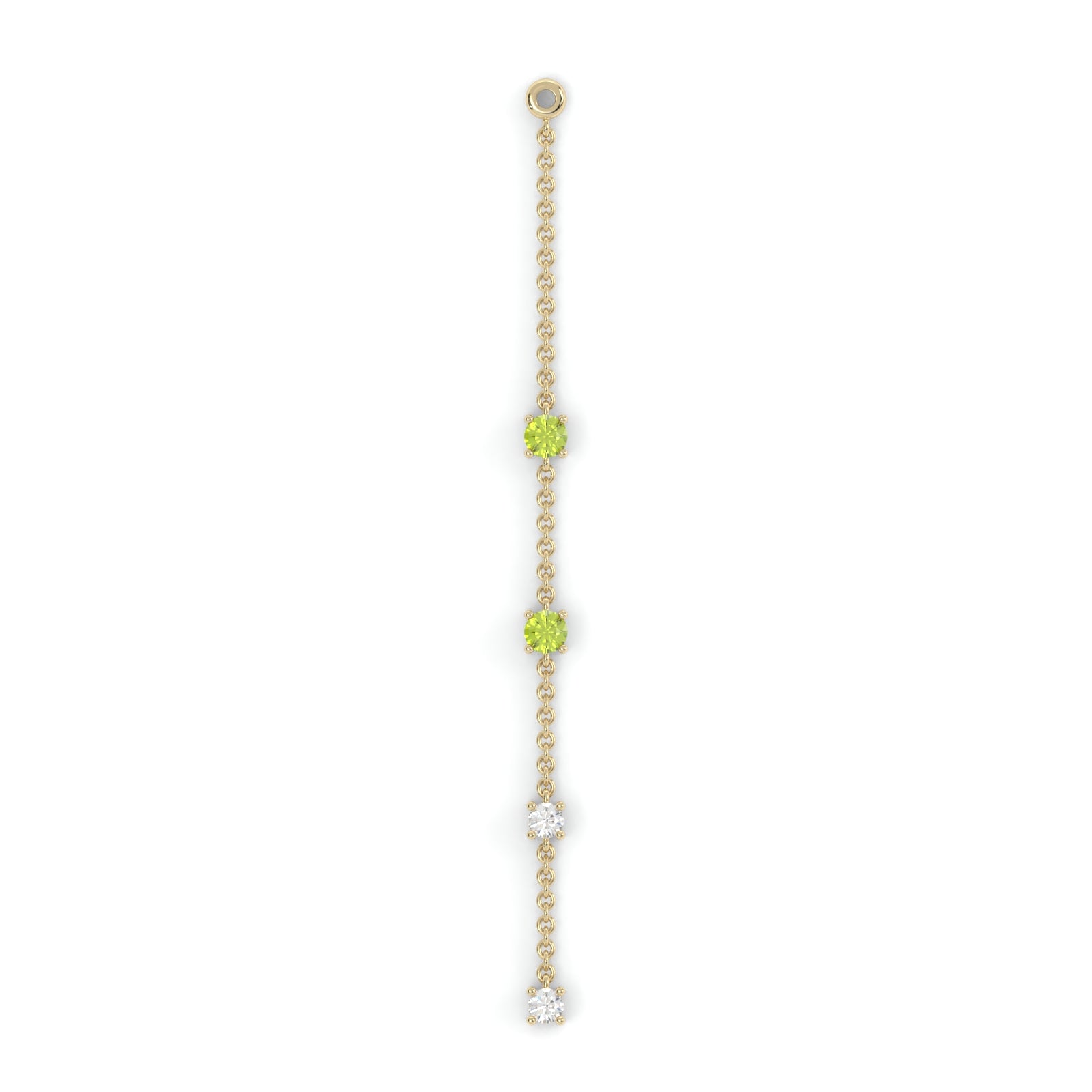 Boucles d'oreilles Floraison Suspendue - Or jaune - Grenat tsavorite, péridots et diamants