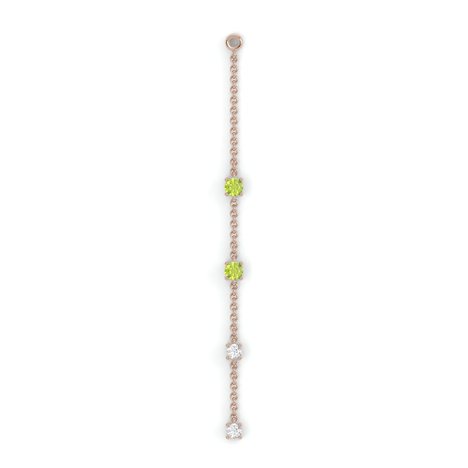Boucles d'oreilles Floraison Suspendue - Or rose - Grenat tsavorite, péridots et diamants