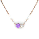 Ring Toi & Moi - Pink Gold Recycled 18kt - Amethyst and Diamond