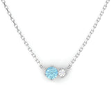 Toi & Moi Ring - Recycled 18kt White Gold - Aquamarine and Diamond