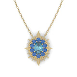 Collier Aura - Or jaune - Aigue-marine et Saphirs