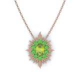 Collier Aura - Or rose - Péridot et grenats tsavorites