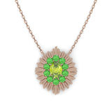 Collier Aura Rond - Or rose - Péridot et grenats tsavorites