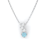 Cascade Necklace - Recycled 18kt White Gold - Aquamarine and Diamonds