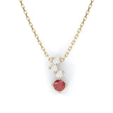 Cascade Necklace - 18kt Recycled Yellow Gold - Almandine Garnet and Diamonds