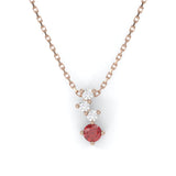 Collier Cascade - Or Rose recyclé 18kt - Grenat Almandin et Diamants