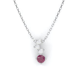Cascade Necklace - Recycled 18kt White Gold - Rhodolite Garnet and Diamonds