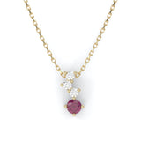 Cascade Necklace - Recycled 18kt Yellow Gold - Rhodolite Garnet and Diamonds