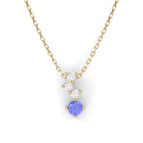 Necklace Cascade - Yellow Gold Recycled 18kt - Tanzanite and Diamonds