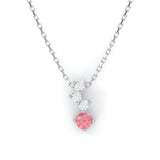 Necklace Cascade - White Gold Recycled 18kt - Pink Tourmaline and Diamonds