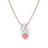 Collier Cascade - Or Rose recyclé 18kt - Tourmaline rose et Diamants