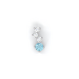 Cascade Necklace - Recycled 18kt White Gold - Aquamarine and Diamonds