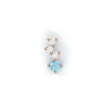 Necklace Cascade - Pink Gold Recycled 18kt - Aquamarine and Diamonds