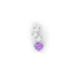 Cascade Necklace - Recycled 18kt White Gold - Amethyst and Diamonds