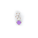 Necklace Cascade - Pink Gold Recycled 18kt - Amethyst and Diamonds