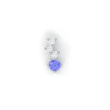 Necklace Cascade - White Gold Recycled 18kt - Tanzanite and Diamonds
