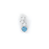 Necklace Cascade - White Gold Recycled 18kt - London Topaz and Diamonds