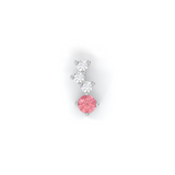 Necklace Cascade - White Gold Recycled 18kt - Pink Tourmaline and Diamonds