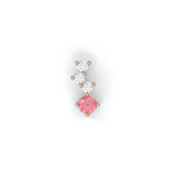 Necklace Cascade - Pink Gold Recycled 18kt - Pink Tourmaline and Diamonds