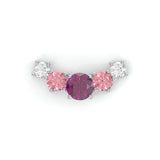 Boucles d'oreilles Brindille - Or blanc - Grenat Rhodolite, tourmalines roses et diamants