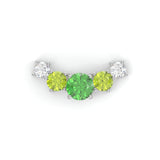 Brindille Earrings - White Gold - Tsavorite Garnet, Peridots, and Diamonds