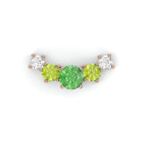 Boucles d'oreilles Brindille - Or rose - Grenat Tsavorite, péridots et diamants