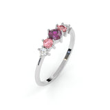 Eclosion Ring - White gold - Rhodolite garnet, pink tourmalines and diamonds