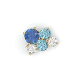 Boucles d'oreilles Bourgeon - Or jaune - Saphir, aigue-marines et diamants