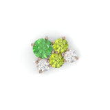 Boucles d'oreilles Bourgeon - Or rose - Grenat tsavorite, péridots et diamants