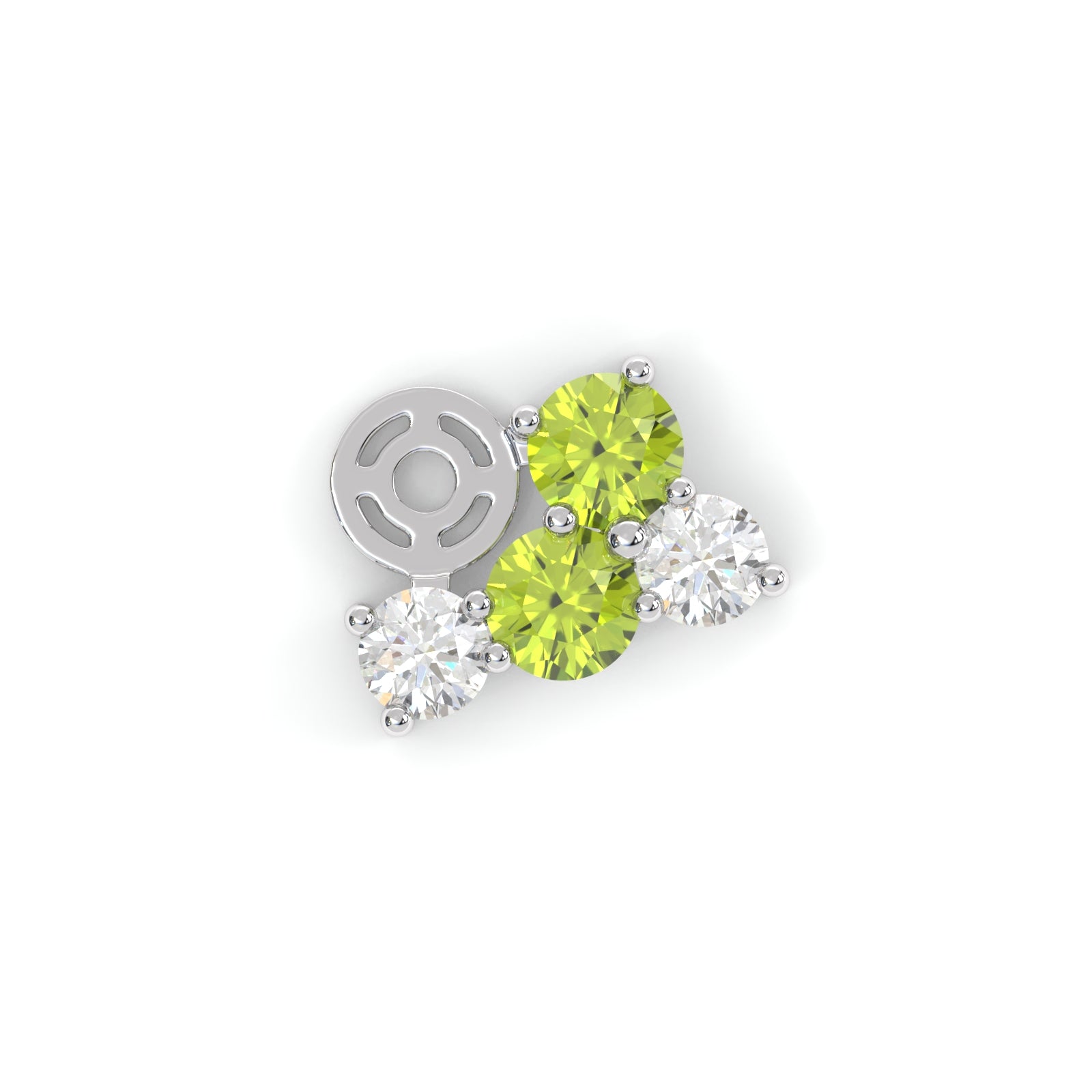 Bourgeon Earrings - White Gold - Tsavorite Garnet, Peridots, and Diamonds