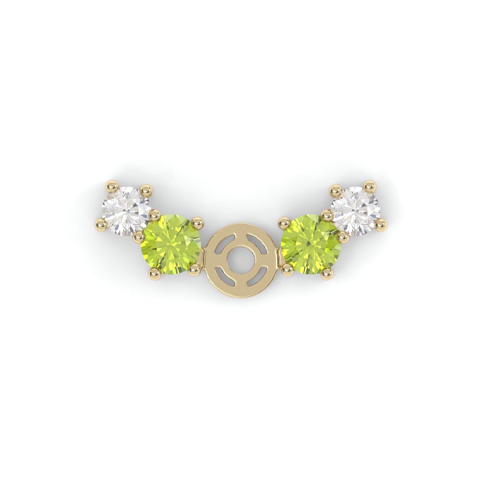 Brindille Earrings - Yellow Gold - Tsavorite Garnet, Peridots, and Diamonds