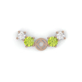 Boucles d'oreilles Brindille - Or rose - Grenat Tsavorite, péridots et diamants