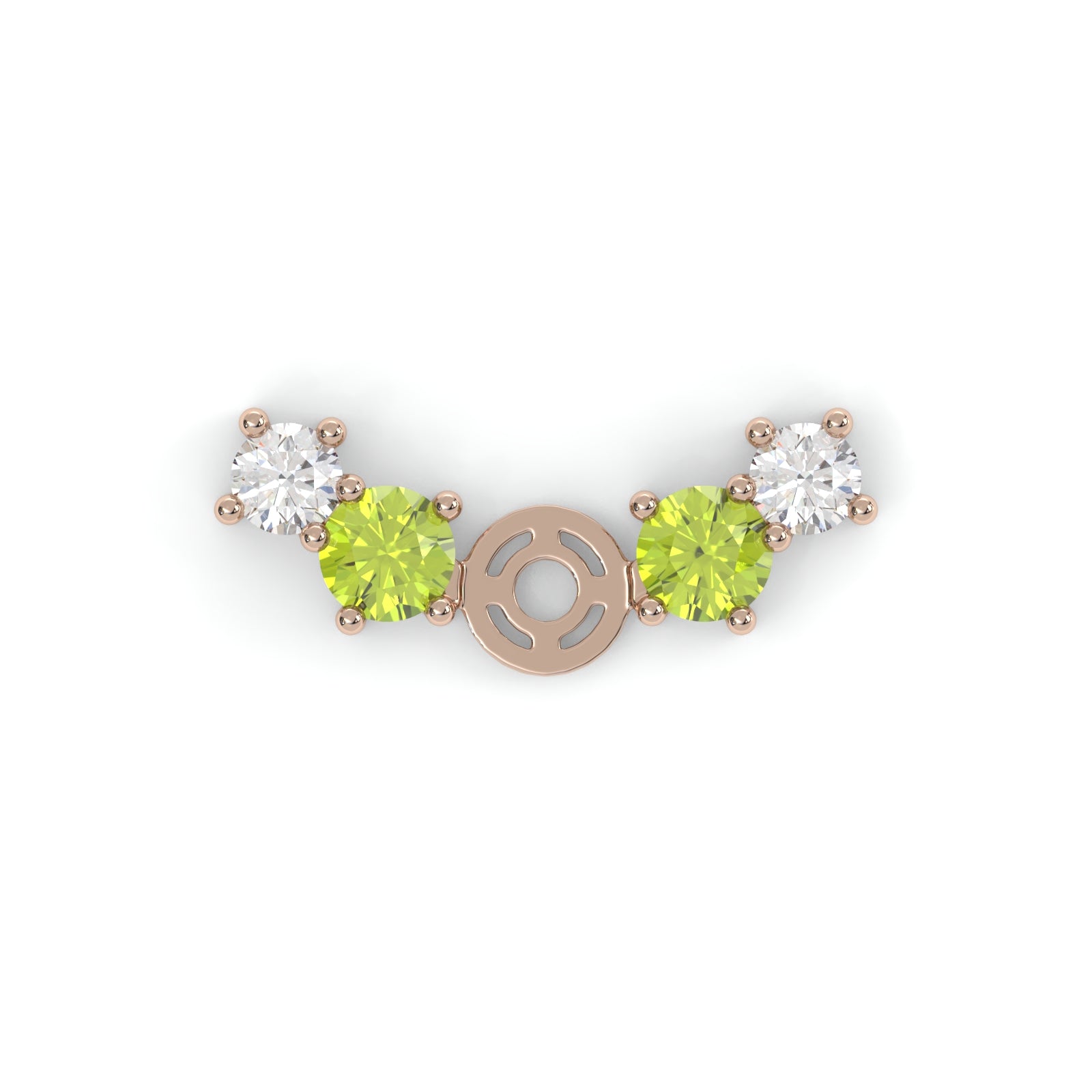 Brindille Earrings - Pink Gold - Tsavorite Garnet, Peridots, and Diamonds