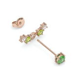 Boucles d'oreilles Brindille - Or rose - Grenat Tsavorite, péridots et diamants