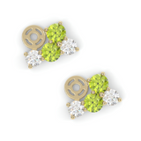 Boucles d'oreilles Bourgeon - Or jaune - Grenat tsavorite, péridots et diamants