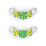 Brindille Earrings - White Gold - Tsavorite Garnet, Peridots, and Diamonds
