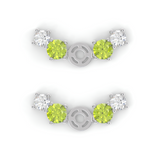 Brindille Earrings - White Gold - Tsavorite Garnet, Peridots, and Diamonds