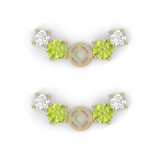 Boucles d'oreilles Brindille - Or jaune - Grenat Tsavorite, péridots et diamants