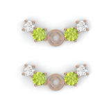 Boucles d'oreilles Brindille - Or rose - Grenat Tsavorite, péridots et diamants