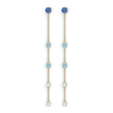 Floraison Suspendue Earrings - Yellow Gold - Sapphire, Aquamarines, and Diamonds