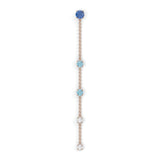 Boucles d'oreilles Floraison Suspendue - Or rose - Saphir, aigue-marines et diamants