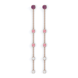 Earring Floraison Suspendue - Pink gold - Rhodolite garnet, pink tourmalines and diamonds