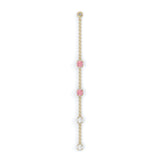 Boucles d'oreilles Floraison Suspendue - Or jaune - Grenat Rhodolite, tourmalines roses et diamants
