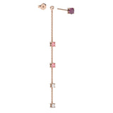 Earring Floraison Suspendue - Pink gold - Rhodolite garnet, pink tourmalines and diamonds