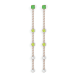 Floraison Suspendue Earrings - Pink Gold - Tsavorite Garnet, Peridots, and Diamonds