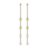 Boucles d'oreilles Floraison Suspendue - Or jaune - Grenat tsavorite, péridots et diamants