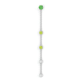Boucles d'oreilles Floraison Suspendue - Collection Eclosion - Or blanc - Grenat tsavorite, péridots et diamants