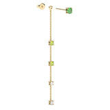 Boucles d'oreilles Floraison Suspendue - Or jaune - Grenat tsavorite, péridots et diamants
