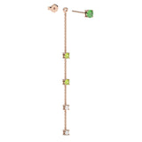 Floraison Suspendue Earrings - Pink Gold - Tsavorite Garnet, Peridots, and Diamonds